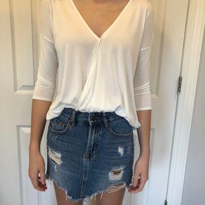 White Surplice Urban Outfitters Top